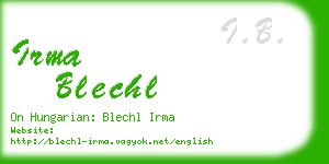 irma blechl business card